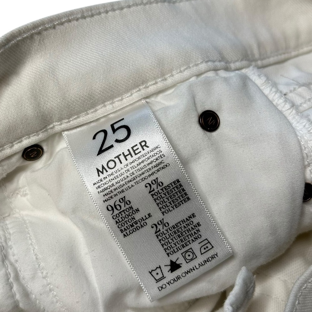 MOTHER The Charmer High Rise Skinny Jeans Glass Slipper White Size 25 - Picture 8 of 16
